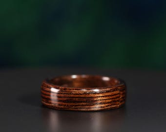 Handmade Wenge Wood Ring: Minimalist Wooden Band, Custom Fit