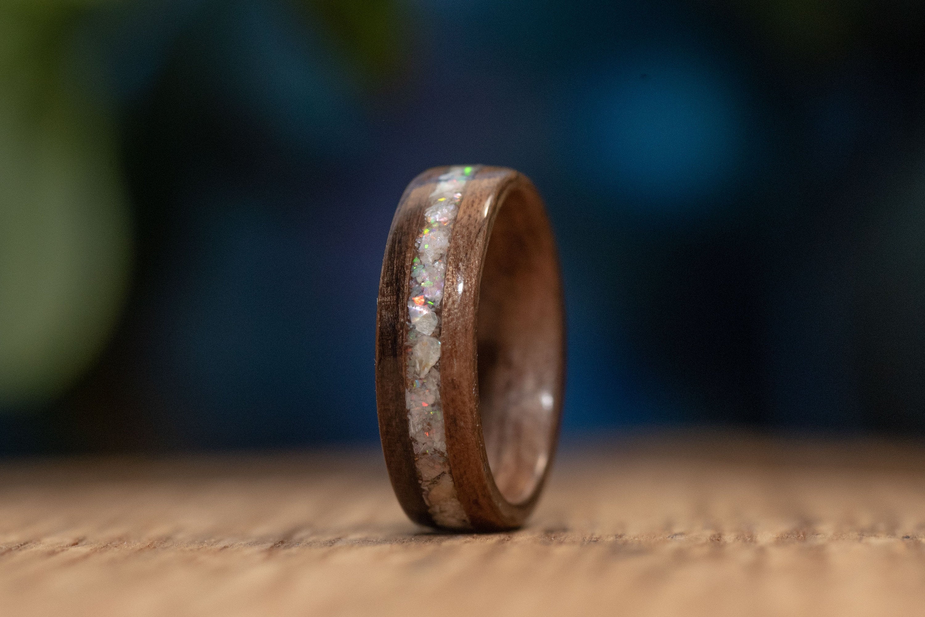 Copper and store walnut ring