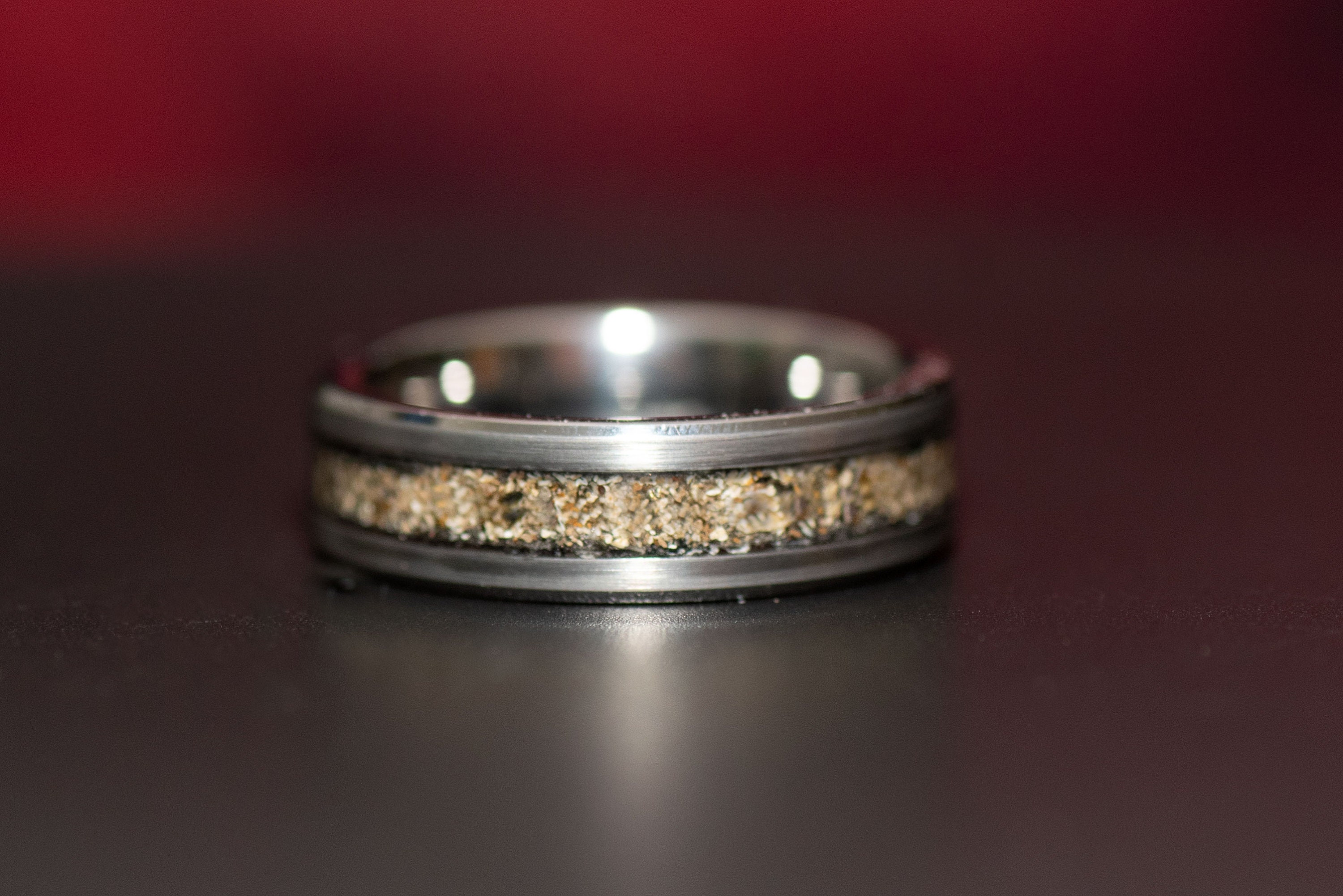 Sand Ring Process Your Sand Inlay Tungsten Ring | Send Your Own Sand | Men 8mm | Women ...