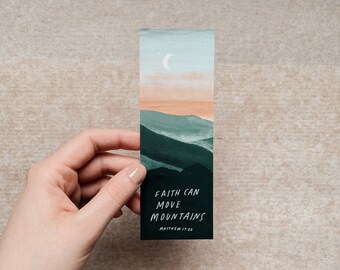 Faith Can Move Mountains- Journal Bible Bookmark- Christian Bookmark