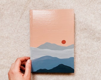 Be Still- Imprinted, Hand Painted Hardback Journal- Bible Notebook- Christian Journal