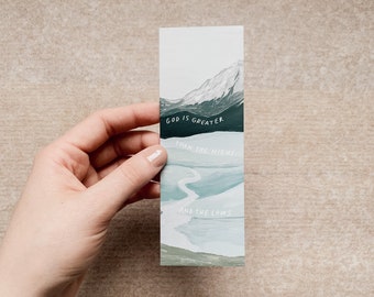God is Greater Than the Highs and Lows Bookmark- Journal Bible Bookmark- Christian Bookmark