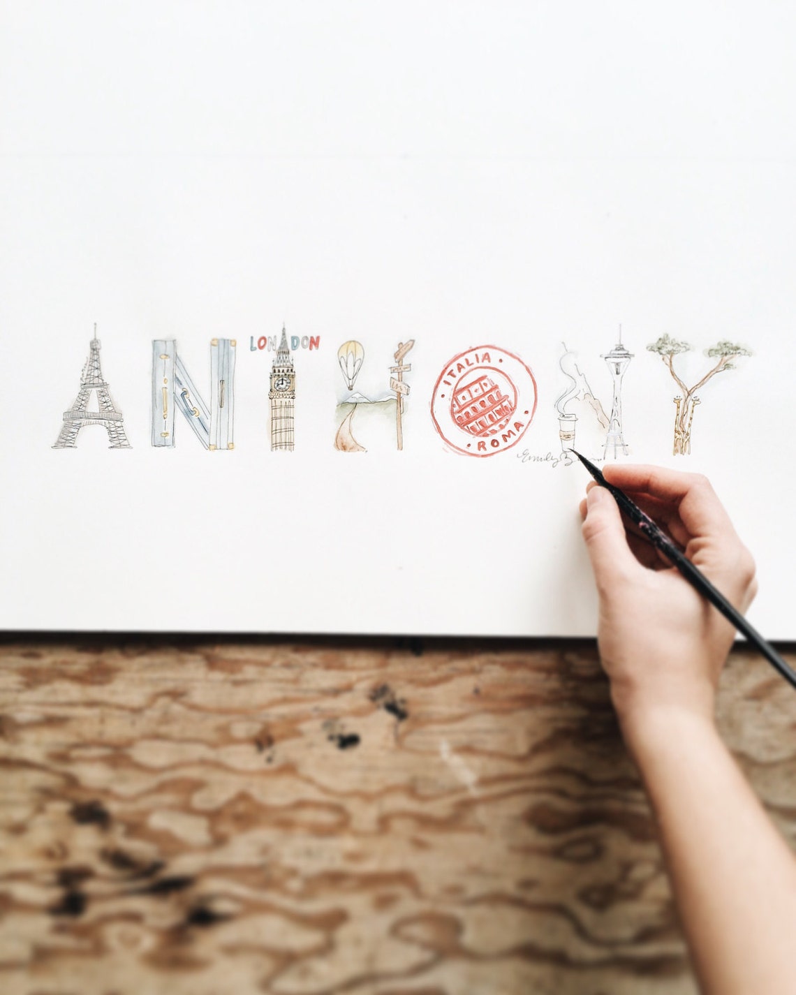 Travel Themed Name Art Nursery Decor Baby/ Kids Art Gift Etsy