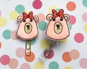 Feltie Paperclip ID Card Holder Teacher Gift Badge Reel Planner Clips Baby Dinosaur Nurse Gift Medical Gift Retractable Reel