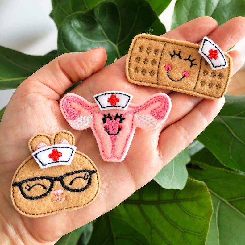 Feltie Paperclip ID Card Holder Teacher Gift Badge Reel Planner Clips Baby Dinosaur Nurse Gift Medical Gift Retractable Reel