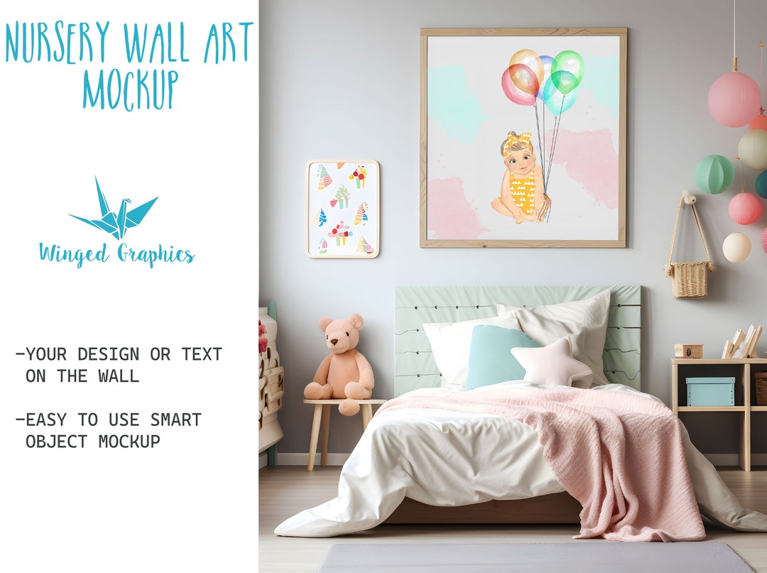 Cute Nursery Room Poster / Wall Art Mockup. Etsy