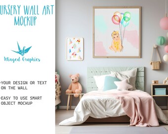 Nursery Wall Art Mockup (PSD File, Digital Download)