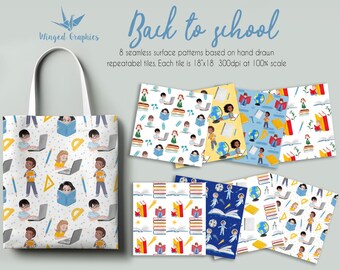seamless surface patterns: back to school (digital download)