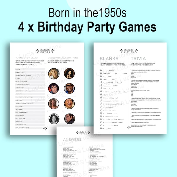 70th Birthday Party Games - Etsy