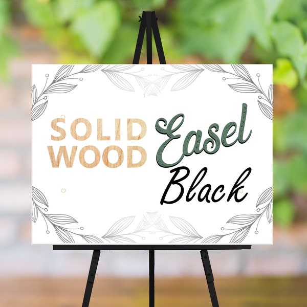 Black easel stand, Black easel for frame, Black Wedding Easel, Wedding Black Decor, Easel Black | Up to 20lbs, Up to 30 x 40 inches