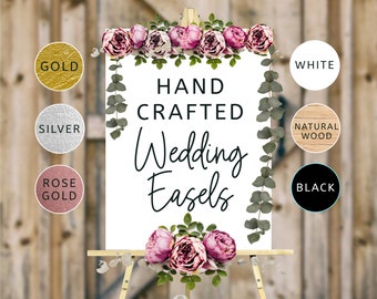 Easel for Wedding Welcome Sign, Display Floor Easel, Artist Easel, 5 Color  Options, Natural Wood, Gold, Rose Gold, Silver, White, Black, 65 Inches