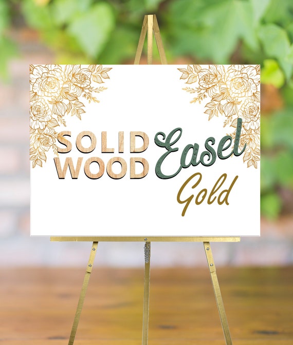 YIYIBYUS 46.5 in. x 19.7 in. Gold Metal Portable Floor Easel Stand for  Decorative Display Wedding Stand Welcome Signs Arbor HG-ZJ9654-543 - The  Home Depot