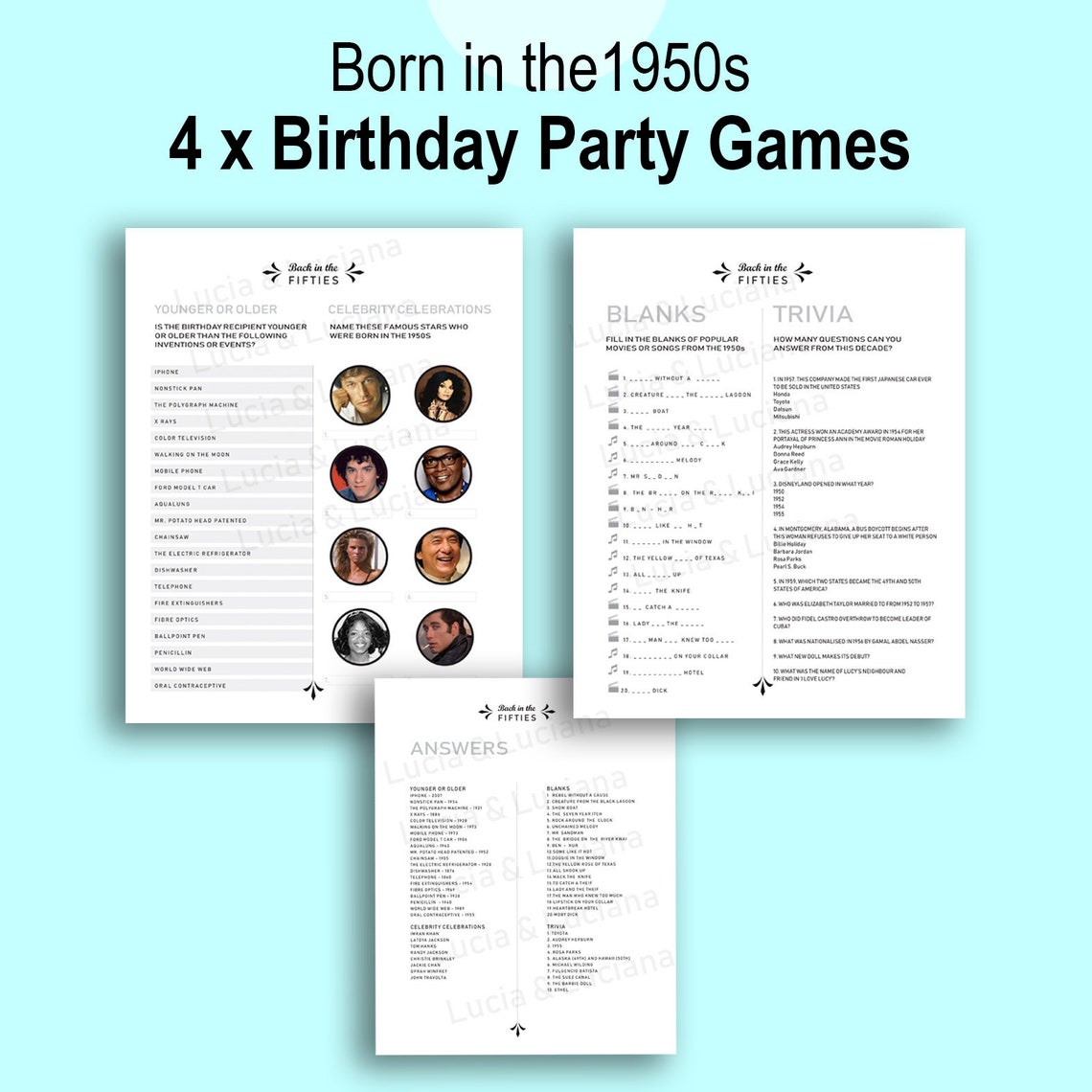 70th birthday games for party 70th birthday party games 70 | Etsy