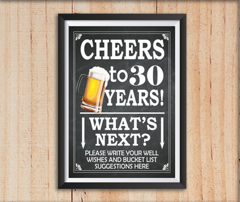 cheers to 30 years sign for him 30th birthday decorations