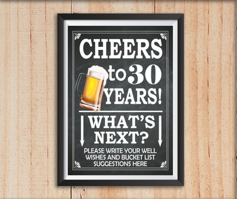 cheers to 30 years sign for him 30th birthday decorations