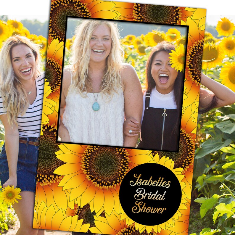 Bridal Shower Photo Prop Frame Sunflower Frame Bridal Shower Photo Booth Frame For Bridal Shower Printable Or Premade Party Supplies Paper Party Supplies