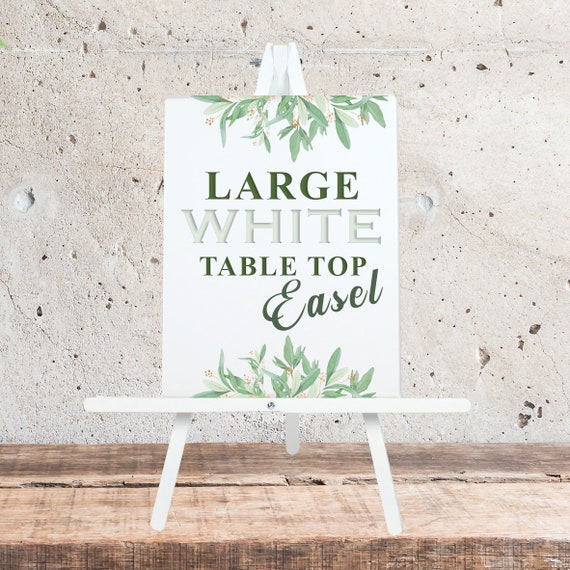 White easel stand, Table easel, Wedding sign stand, Easel for table,  Wedding table easel, Chalkboard easel wedding, 25 inches, Made in USA by  Lucia and Luciana