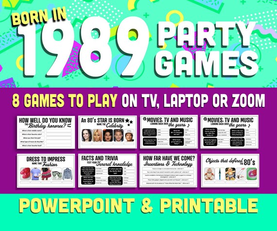 NEW 33rd Birthday Party Games Born In 1989 Trivia Game 33rd 