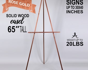 Rose Gold Easel for Wedding Easel Floor Easel Wood Easel Stand for Wedding  Sign Solid Wood Easel, Up to 20lbs, Up to 30 x 40 inches by Lucia and  Luciana