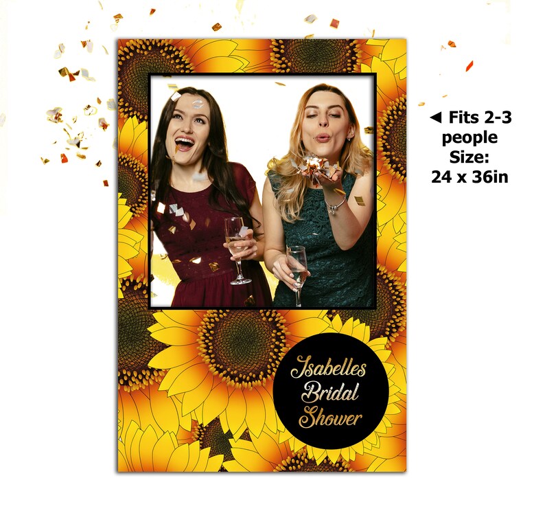 Bridal Shower Photo Prop Frame Sunflower Frame Bridal Shower Photo Booth Frame For Bridal Shower Printable Or Premade Party Supplies Paper Party Supplies