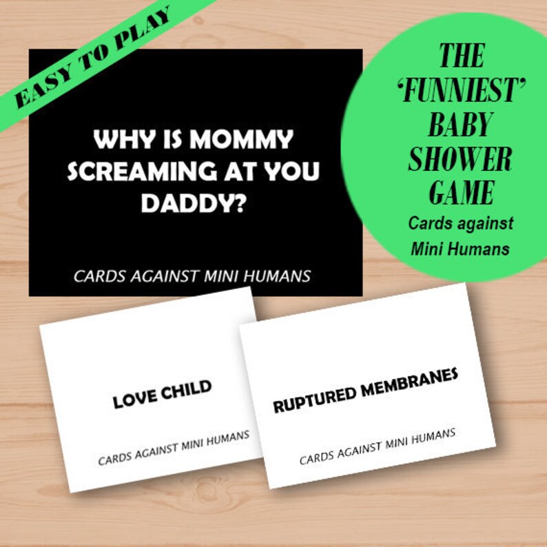 Baby Shower Cards Against Humanity Baby Shower Party Games Etsy