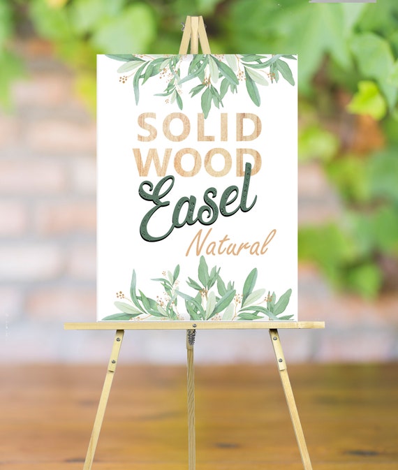 Easel for Wedding Sign Modern, Wooden Floor Easel for Welcome Sign, Large Easel  for Wedding Sign Stand, up to 20lbs, up to 30 X 40 Inches 