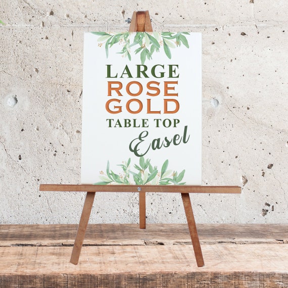 Rose Gold Easel, Table Top Easel for Sign, Wedding Sign Stand Easel,  Tabletop Easel, Easel for Table 25 X 18 Inches Made in USA 