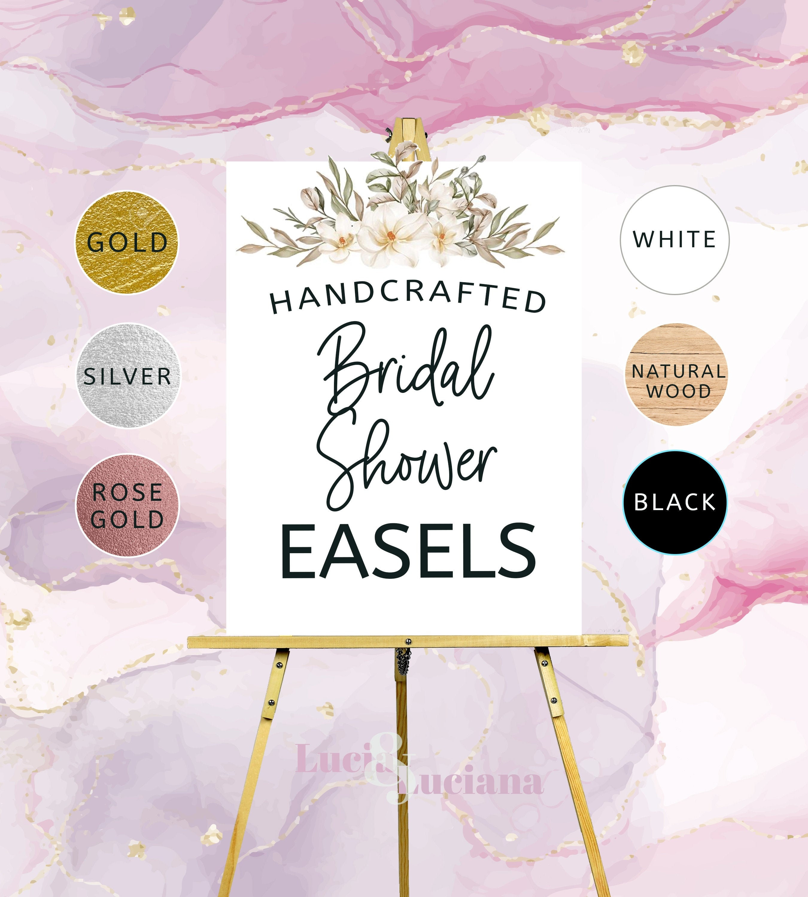 Bridal Shower Easel, Welcome Sign Easels for Signs, Chalkboard Easel ...