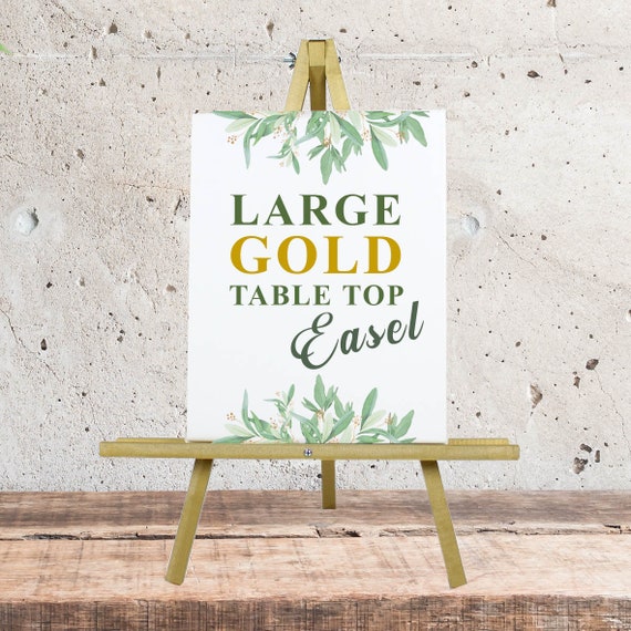 Gold Tabletop Easel, Wedding Table Easel, Large Tabletop Display Easel, Table  Top Easel for Sign, Gold Table Easel 25 Inches Made in USA 