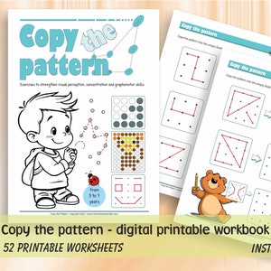 Pattern Tracing Worksheets: Graphomotor Skills Workbook (Digital Download)