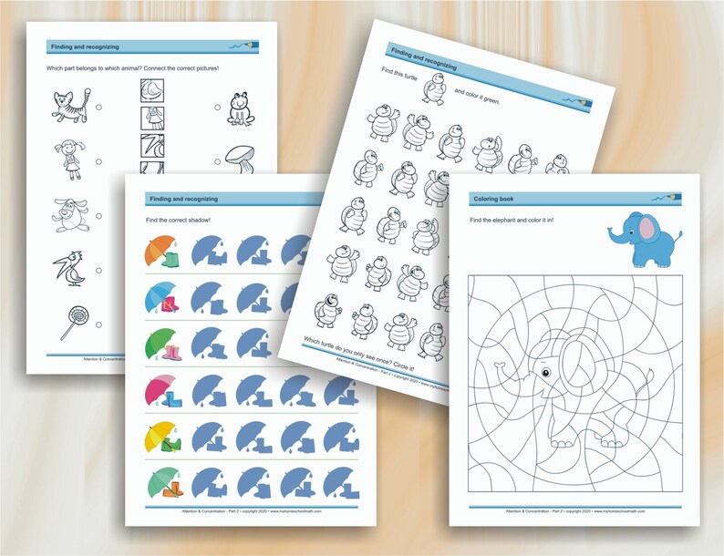 Attention & Concentration Part 2 age 8-10 59 printable | Etsy