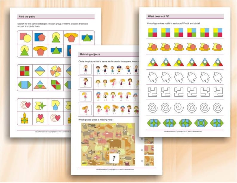 visual perception activities 41 printable worksheets with