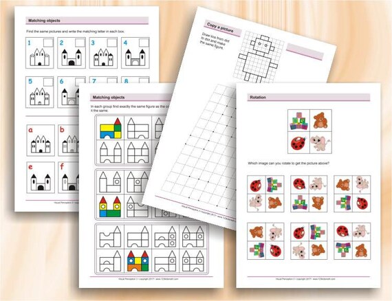 visual perception activities 41 printable worksheets with etsy