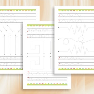 Tracing Lines Pre-Write Practice Line Tracing for kindergarten children Download Digital Printable Workbook image 5