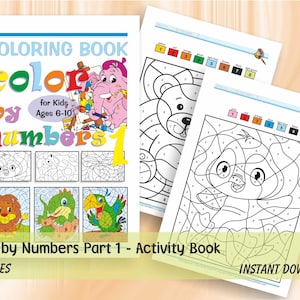 Color by Number for Kids Ages 6-10 Part 1 | Activity Book | 30 Cute Coloring Pages A4 as PDF | Download Digital Printable Workbook