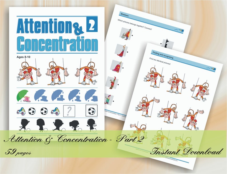 Attention & Concentration Part 2 age 810 59 Printable Etsy