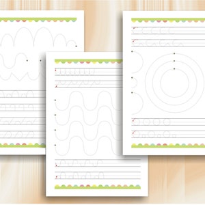 Tracing Lines Pre-Write Practice Line Tracing for kindergarten children Download Digital Printable Workbook image 3