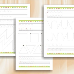 Tracing Lines Pre-Write Practice Line Tracing for kindergarten children Download Digital Printable Workbook image 2