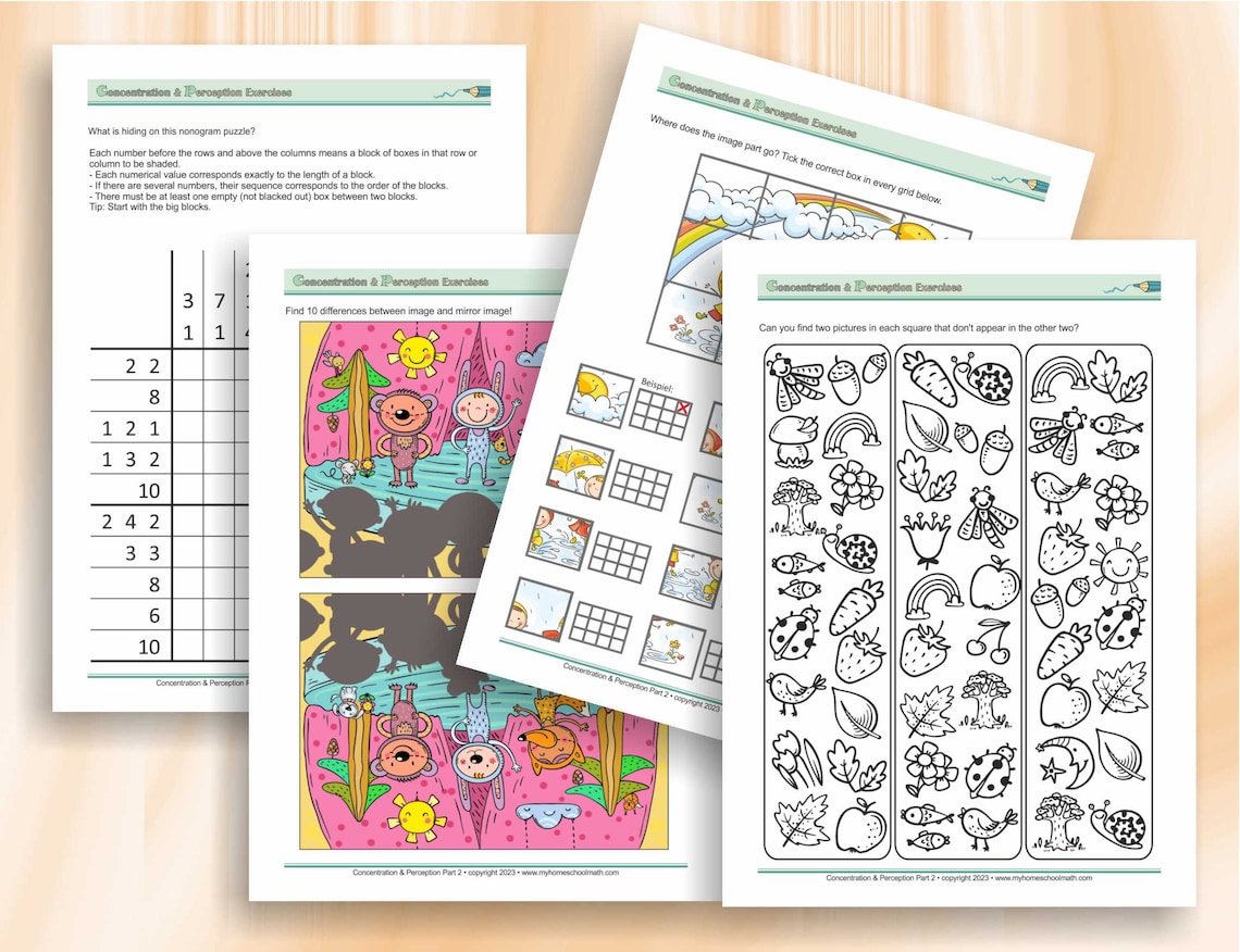 Concentration and Perception Exercises for Kids - Part 2 (age 8+) | 90 ...