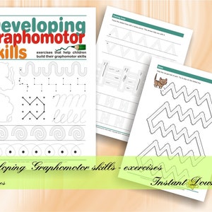 Developing Graphomotor Skills - exercises that help children build graphomotor skills | 65 printable worksheets | Digital Printable Workbook