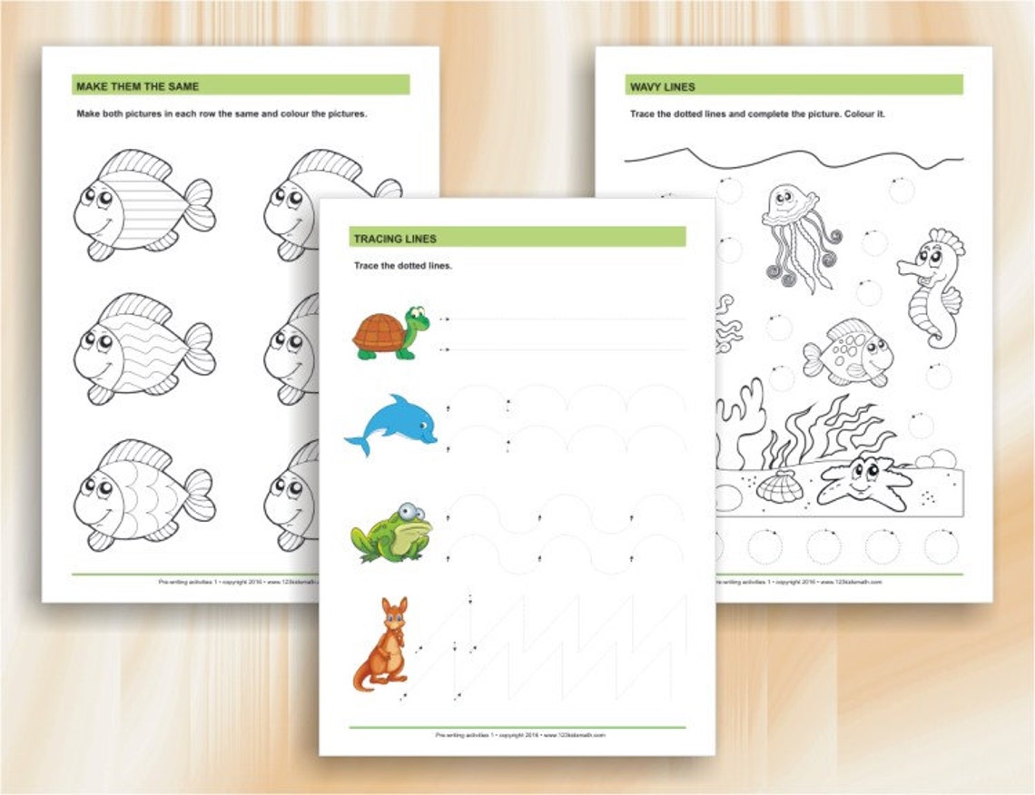 Pre-writing Activities for Preschool & Kindergarten | 49 Printable Worksheets |download Digital ...