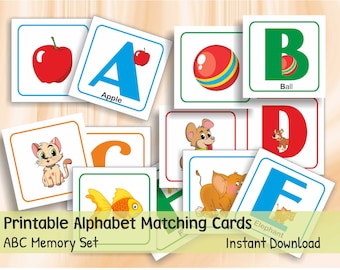 Alphabet Matching Cards | ABC Memory Game | Printable   | Preschool Flashcards | Early Learning