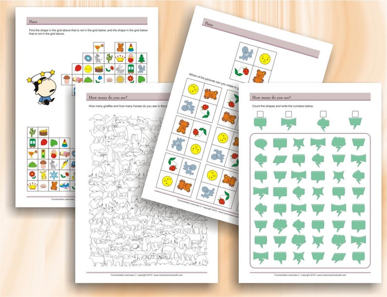 Concentration exercises for kids Part 2 age 8-12 39 | Etsy