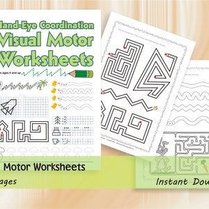 Visual Motor Worksheets - Exercises to improve fine motor and visuo-perceptive skills | 59 printable worksheets | Download & Print