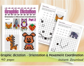 Graphic Dictation Workbook: Spatial Skills, Ages 8-10 (Digital Download)