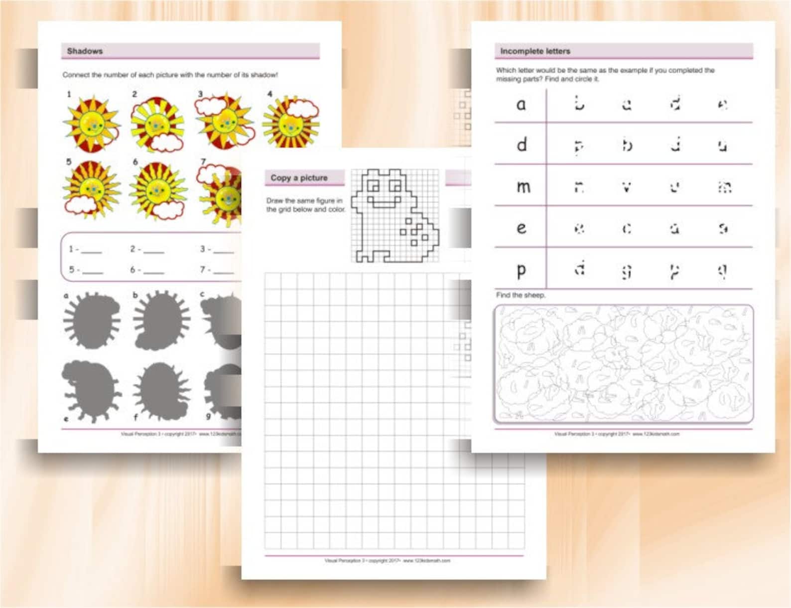 Visual Perception Activities 41 Printable Worksheets With - Etsy