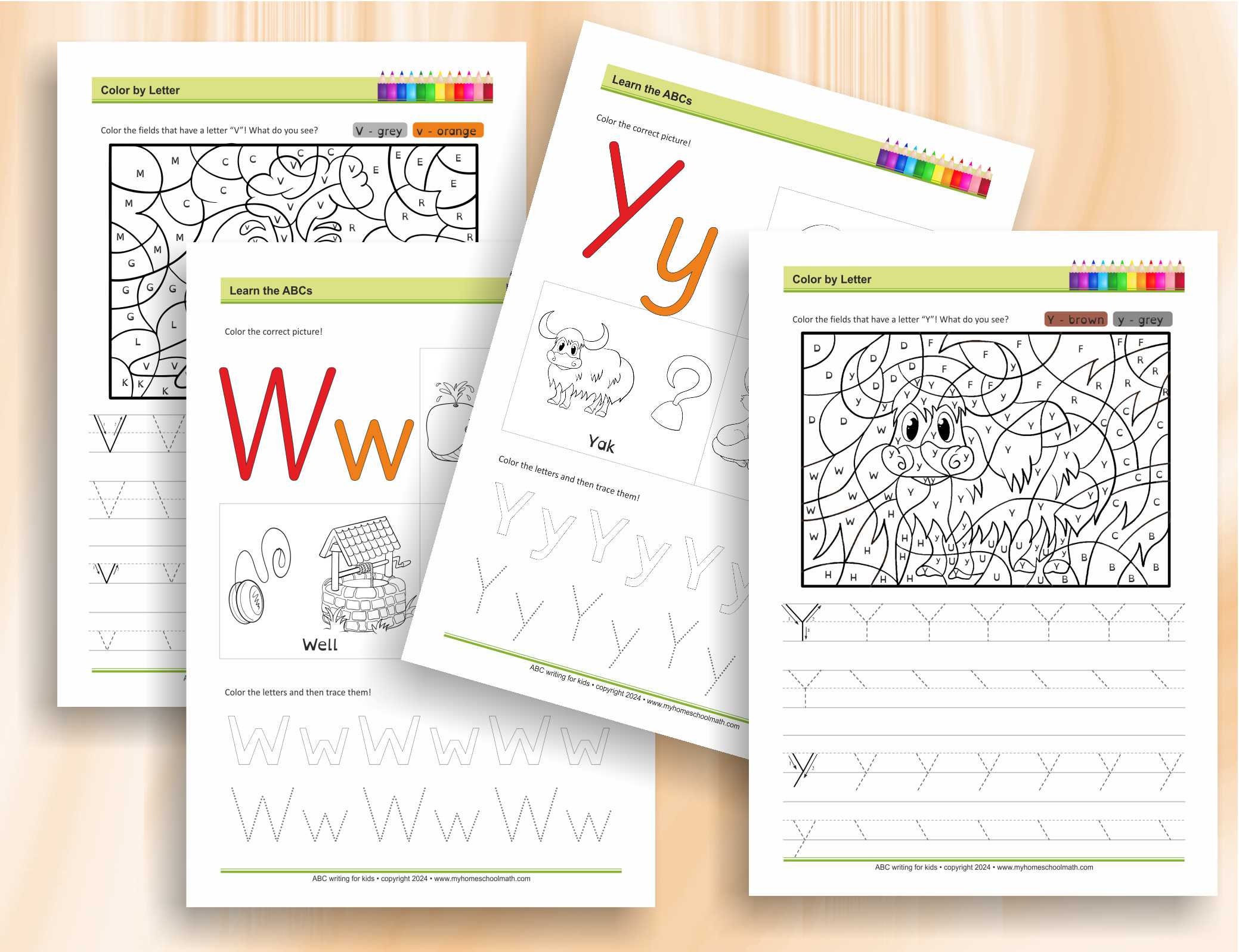 Writing Partice Abc ABC Writing Practice: 60 Printable Kids Worksheets (ages 5-7) (digital ...