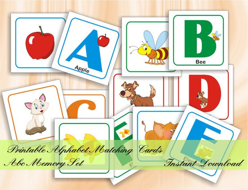 Alphabet Matching Playing cards ABC Memory Video game Printable Preschool Flashcards Early Finding out graphic about Alphabet Matching Game Printable called Alphabet Matching Playing cards ABC Memory Match Printable Preschool Flashcards Early Understanding