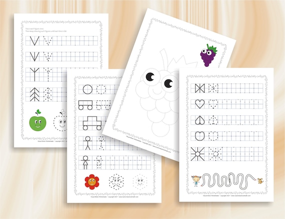 visual motor worksheets exercises to improve fine motor and etsy canada