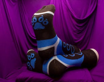 Glänsande Umbreon-inspirerade strumpor - Faux Paws Socks Anubis